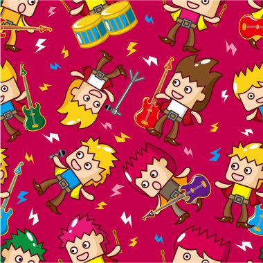 seamless rock band pattern clipart