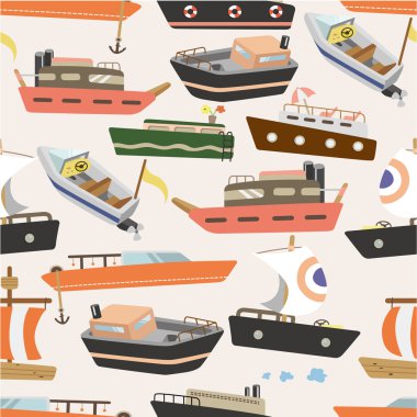 seamless boat pattern clipart