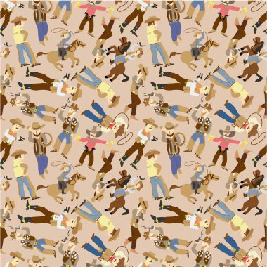 seamless west cowboy pattern clipart