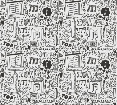 seamless music pattern clipart