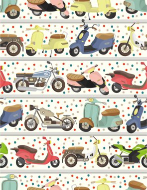 seamless motorcycle pattern clipart