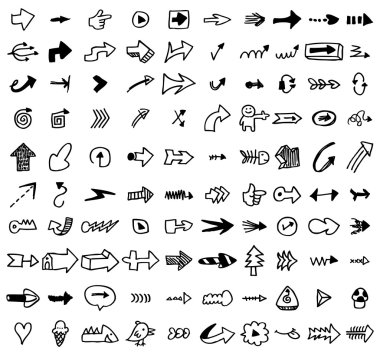 Hand draw arrow icon clipart