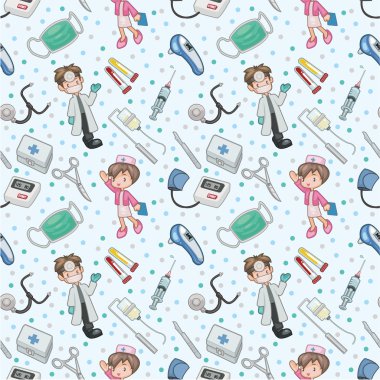 seamless doctor pattern clipart