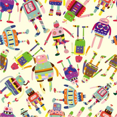 seamless robot pattern clipart