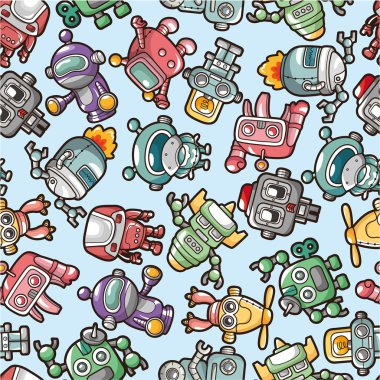 seamless robot pattern clipart