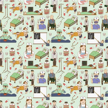 seamless doctor pattern clipart