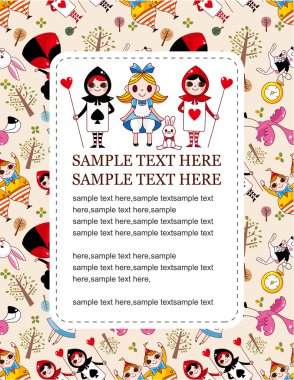 seamless Alice in Wonderland card clipart