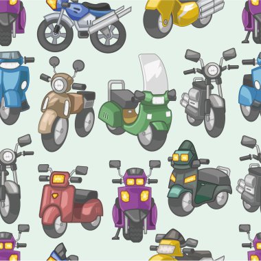 seamless motorcycle pattern clipart