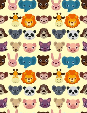 seamless animal face pattern clipart