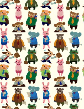 seamless animal worker pattern clipart