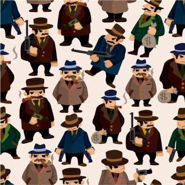 seamless mafia pattern clipart