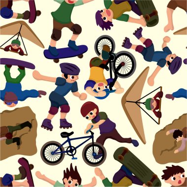 seamless extreme sport pattern clipart