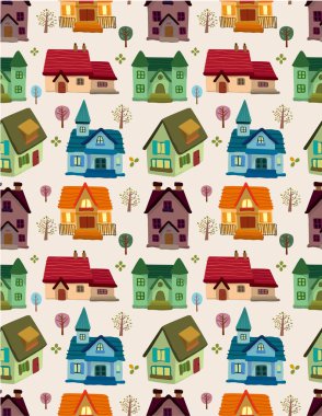 seamless house pattern clipart