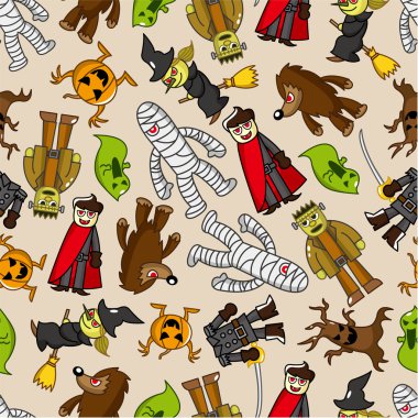 seamless monster pattern clipart