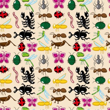 seamless insect pattern clipart