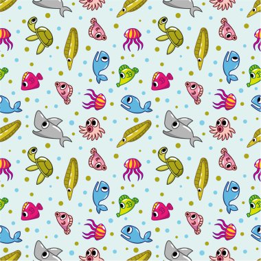 seamless fish pattern clipart