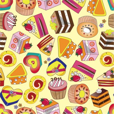 seamless cake pattern clipart