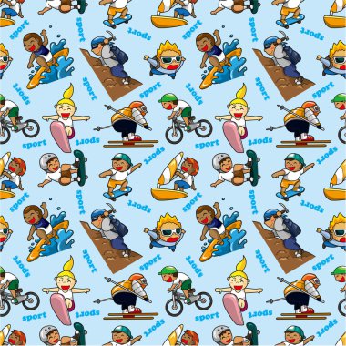 seamless Extreme sport pattern clipart