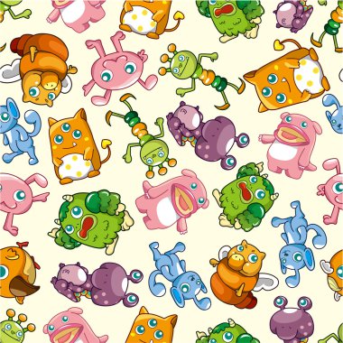 seamless monster pattern clipart