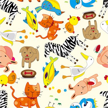 seamless animal pattern clipart