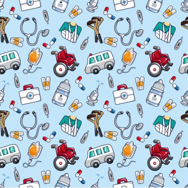 seamless doctor pattern clipart