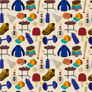 seamless Sporting Goods pattern clipart