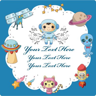 cartoon space card clipart