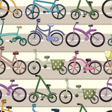 seamless bicycle pattern clipart