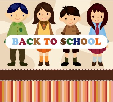 Cartoon student card back to school clipart