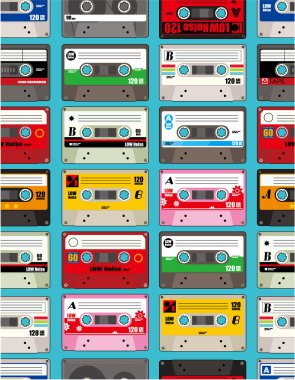 music tape seamless clipart
