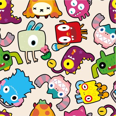 seamless monster pattern clipart