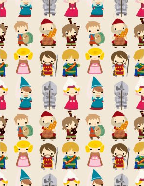 cartoon Medieval seamless pattern clipart