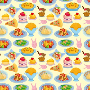 cartoon Italian food seamless pattern clipart