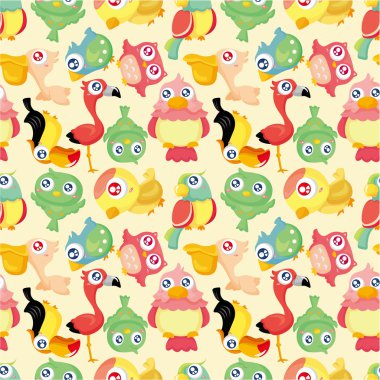 cartoon bird seamless pattern clipart