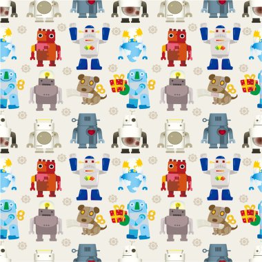 seamless Robot pattern clipart