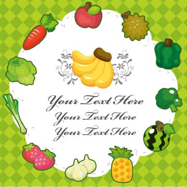 karikatür meyve kartı