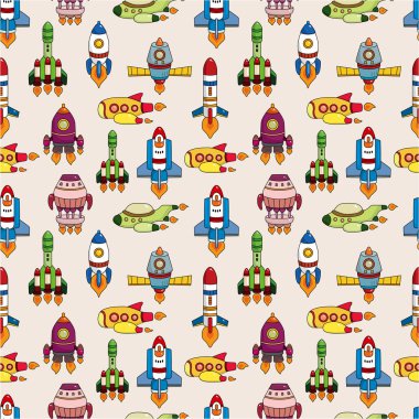 seamless spaceship pattern clipart