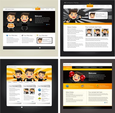 Business Man,4 Web site design template, vector clipart