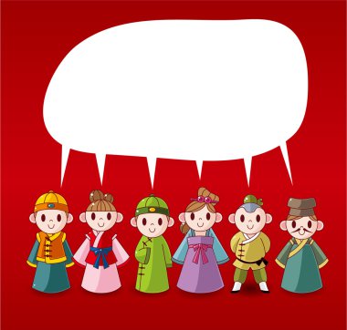 cartoon chinese speech ,card clipart