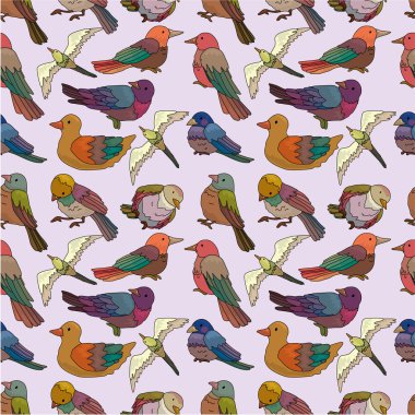 cartoon bird seamless pattern clipart