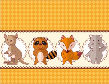 cartoon animal card clipart