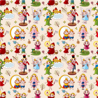 cartoon story seamless pattern clipart