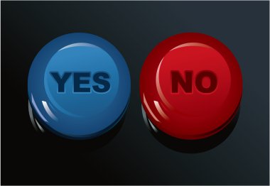 Set of Yes No buttons clipart