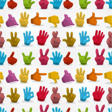 Cartoon Hands seamless pattern clipart