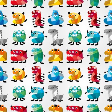 seamless monster pattern clipart