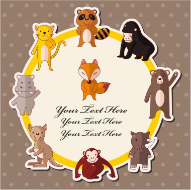 cartoon wildlife animal card clipart