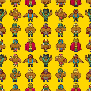 seamless wrestler pattern clipart