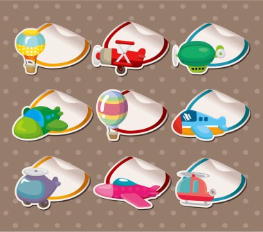 Cartoon airplane Stickers,Label clipart