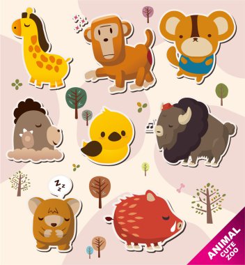 cartoon animal Stickers icons clipart