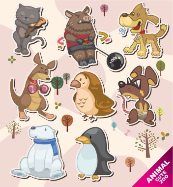 cartoon animal icon Stickers,Label clipart